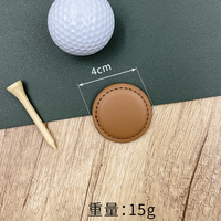 Marqueur de balle de golf magnétique vierge en cuir PU artificiel, marqueur de position personnalisé avec logo, accessoire de balle de golf pour cadeaux de golfeurs