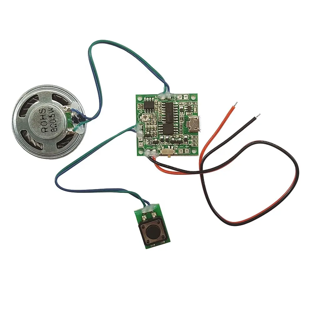 소리 음성 기록 가능한 음악 변경 볼륨 8M 조정 리튬 배터리 충전기 회로 교체