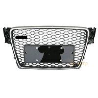 Nouvelle calandre de pare-chocs avant en ABS style RS4 B8 sans logo, motif nid d'abeille, pour Audi A4 8K B8 S4 2008-2012, chromée/noire/argentée, 100% compatible, vente en gros