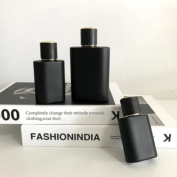 30ml 50ml 100ml flache quadratische schwarze Farbe Unisex exotische Parfüm flasche Großhandel Luxus Herren Geschenk Parfum Verpackung