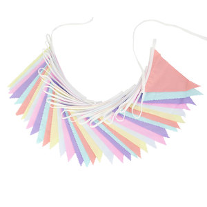 Guirnalda de Banderines Triangulares de Algodón con Estampado Floral Pastel, 10 Metros, 36 Piezas, Decoración para Fiestas de Cumpleaños Infantiles, Bodas, Graduaciones, Ramadán - Product Image 2