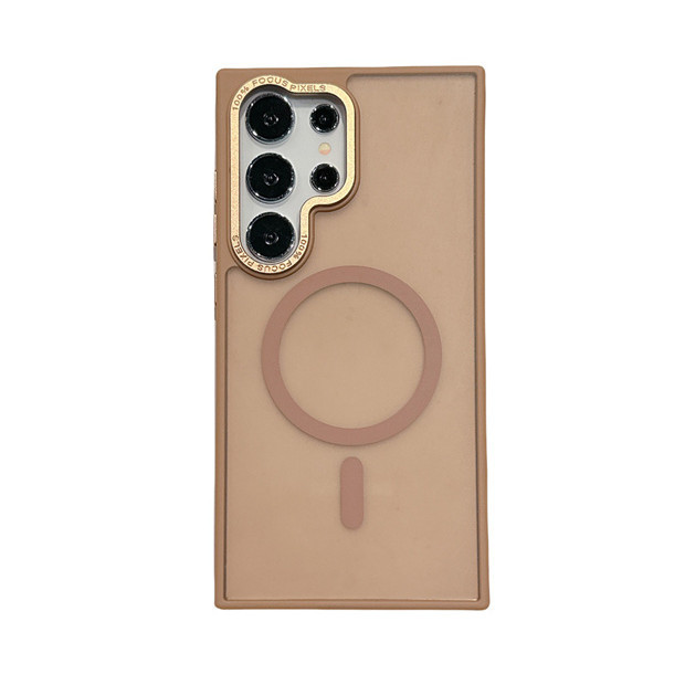 For Galaxy S26 Ultra S26 Plus S25 Magnetic Skin Absorbing Phone Case for Samsung A16 A17 A57 Metal Lens Protector Matte Cover