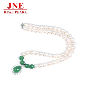 Natürliche Perlenkette 925 Silber Chalcedon Wassertropfen-Perlenkette Muttertagsgeschenk für Ältere Muttertag - Product Image 5