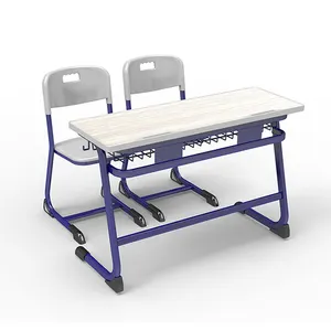 High Quality School Desk And Chair Cheap High Quality Double Seat Middle School Furniture School Desk And Chair