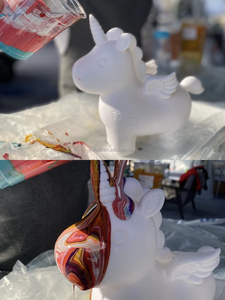 Nouveaux articles d'artisanat et de loisirs créatifs : Kit de peinture artistique fluide DIY en résine souple en forme d'ours et d'unicorn pour enfants et adultes - Saint-Valentin - Product Image 6