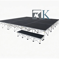 Scène mobile extérieure en aluminium, scène en contreplaqué imperméable pour concert en plein air, spectacle en place publique