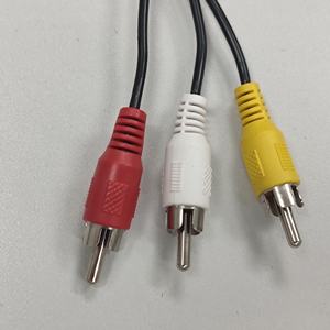 Câble audio-vidéo vintage 3,5 mm vers 3 RCA avec connecteurs plaqués or pour <span class=keywords><strong>tourne</strong></span>-<span class=keywords><strong>disque</strong></span>, magnétoscope, haut-parleur de style ancien, système Hi-Fi - Product Image 3