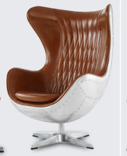 Egg lounge chair by Arne Jacobsen leisure chair molded PU shell with tilting swivel aluminum base living room furniture