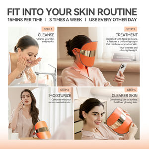 TOUCHBeauty Led <span class=keywords><strong>thérapie</strong></span> par la lumière faciale soins de la peau professionnels Silicone Led masque rouge proche infrarouge masque de <span class=keywords><strong>thérapie</strong></span> par la lumière - Product Image 3