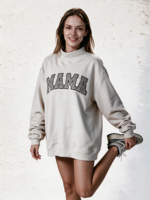 Sweat-shirt à col montant pour femme en tissu doux, longueur allongée, avec logo brodé personnalisé, haut basique pour le quotidien