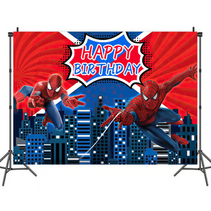 Avengers siêu anh hùng người nhện chủ đề bối cảnh bannnr cậu bé trẻ em chúc mừng sinh nhật tiệc sinh nhật trang trí nền bannnr - Product Image 3