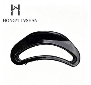 OEM ZJA385 Yihui Pince à cheveux artisanale décontractée en acétate brillant ajouré, forme croissant de lune, pince à maintien complet en arc, type pince requin - Product Image 1
