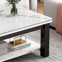 Table basse rectangulaire moderne en MDF blanc et noir pour le salon