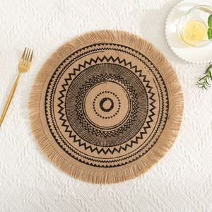 Nuevo Posavasos Creativo de Estilo Bohemio, de Yute y Lino, para Tazas, Platos y Vasos, con Borlas - Product Image 4