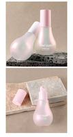 Bouteille d'émulsion en verre transparent de 40ml de couleur blanc perle, récipient d'émulsion à tête de pompe en forme d'ampoule à fond épais