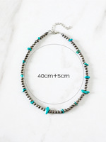Collier de perles CCB Navajo fait main collier ras de perles de Turquoise occidentale pour femme homme cadeau