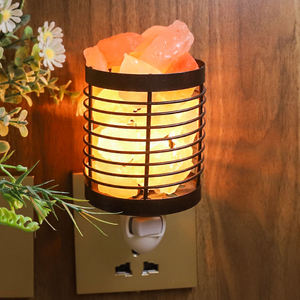Factory Custom Logo Himalayan Pink Salt Lamp Warmer Metal Basket Night <b>Light</b> <b>Wall</b> <b>Mount</b> <b>Plug</b> Aroma Burner - Product Image 1