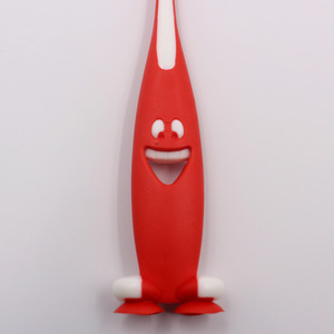 Brosse à dents manuelle colorée pour enfants avec ventouse et poils haute densité, motif Smiley Face - Product Image 3
