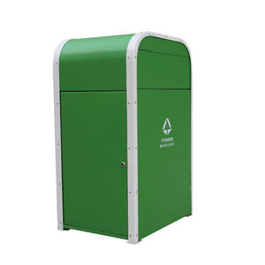 Outdoor Metal Garbage Container Trash Can Outside Garden Street Dog Poop Recycle Waste Bin Public Patio <strong>Galvanised</strong> Steel <strong>Dustbin</strong> - Product Image 2