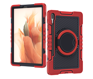 Funda de Silicona Premium a Prueba de Golpes con Asa Giratoria para Tablet, para Viajes de Negocios, con Soporte Plegable y Correa para <span class=keywords><strong>Samsung</strong></span> <span class=keywords><strong>Tab</strong></span> <span class=keywords><strong>S7</strong></span> FE - Product Image 1