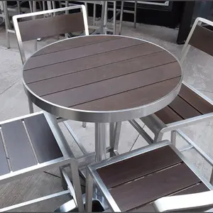 Meja dasar aluminium luar ruangan perak hitam putih bubuk dilapisi Campervan paduan aluminium kaki meja