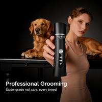 Lime à ongles électrique rechargeable pour chiens, chats et lapins, 2 vitesses, lumière LED, faible bruit, outil de toilettage, vente en gros