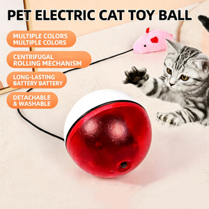 Juguete Interactivo Automático para Gatos, Pelota Rodante Aleatoria, Ratón de Peluche, Carga USB-C, Silencioso, Lavable, Juguete de Ejercicio y <span class=keywords><strong>Caza</strong></span> para Mascotas - Product Image 1