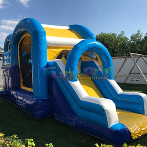 Castillo inflable con tobogán y piscina de chapoteo con temática oceánica, casa inflable comercial. - Product Image 5