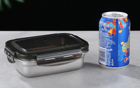 Boîte à lunch portable de haute qualité en acier inoxydable 304 avec couvercle, réchauffable, conservation de la fraîcheur, réfrigérateur, conteneur alimentaire