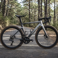 Vélo de route aérodynamique en carbone Toray T800 Mitsubishi TR50, 24 vitesses, freins à disque Di2, blanc, complet, cadre rigide 700c, roues entièrement en carbone