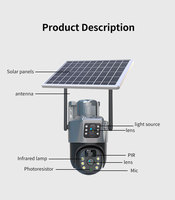 Système de surveillance solaire en gros, système de surveillance extérieur avec interphone vocal, vision nocturne étanche