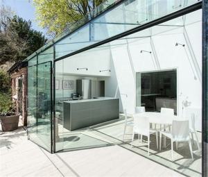 Gaoming Maison en verre d'extérieur Jardin d'hiver personnalisé Véranda sur pied Design chinois Toit plat en verre trempé à double volet - Product Image 2