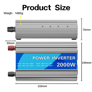 Inversor Solar de Onda Sinusoidal Modificada de 2000W, Fuera de la Red, de CC 12V 24V 48V 60V a CA 110V 220V 230V Monofásico - Product Image 3