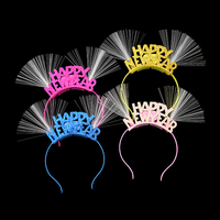 2026 Frohes Neues Jahr Digitale Krone Leuchtendes Stirnband LED-Haarreif Silvester-Party-Requisiten Blinkende Glasfaser-Haarbänder