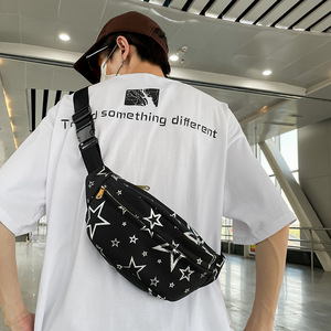 Trendy Star Print Waist Bag Nylon Zipper Closure Women's Crossbody Bag For Everyday Outfits Fall 2025 - Product Image 2