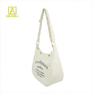 Customization <b>White</b> Portable One Shoulder Canvas Shopping Tote <b>Bag</b> 100% Cotton Fashion Custom Tote <b>Bags</b> Medium Size - Product Image 2