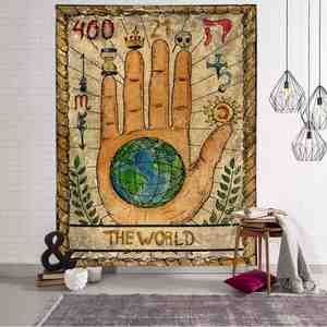 Colorful Tarot Tapestry Astrology <b>Canvas</b> with Sun Stars and Moon Wall Hanging for Bedroom and Living Room - Product Image 2