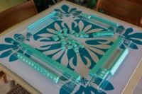 Offre Spéciale : Jeu de Mahjong Américain de Luxe en Acrylique Vert avec Motifs Paon, Lion et Floral – Idéal pour Jeu de Table et Cadeau