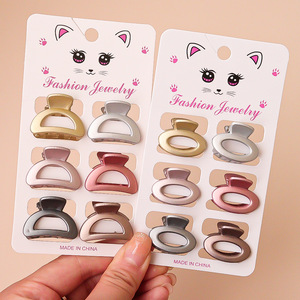 Lot de 6 pinces à cheveux artisanales en plastique, style coréen et japonais, tons sombres, en forme de carte, avec perles, coquillages et motifs étoiles aquatiques pour femmes - Product Image 4