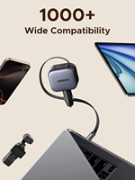 UGREEN pengisi daya mobil USB C 145W, pengisi daya Cepat 3 dalam 1 3C1A Tipe C UNTUK iPhone