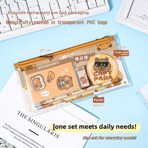 Juego de lápices y cuadernos bonitos y bonitos de dibujos animados, bolsa de papelería de gran capacidad, Material de tela para estudiantes, venta al por mayor - Product Image 2