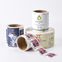 Rouleau d'autocollant adhésif d'impression d'emballage alimentaire en vinyle de marque privée personnalisée pour étiquette cosmétique de boisson alimentaire sur étiquette de vin et de bière