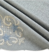 Rideaux en chenille gris style européen, broderie 3D florale, semi-occultants pour salon