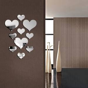 Juego de 10 Adhesivos Decorativos de Pared con Forma de Corazón de Animal, Acrílicos, Resistentes al Agua, Ecológicos, Espejo Mural 3D, Adhesivo Simple para Decoración DIY - Product Image 3