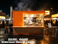 Kiosque de vente préfabriqué moderne et portable pour viande grillée, café et restauration rapide, en conteneur de 10 ou 20 pieds
