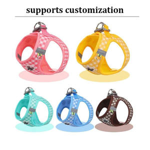 Ekose evcil hayvan koşumu tasma set-köpek kedi açık yürüyüş yelek, köpekler kediler için yavru aksesuarları - Product Image 3