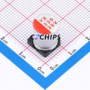 Condensador Sólido SMD SPT1VM331G12TRVZC, D10xL12mm (Capacitancia: 330uF) (Precisión: 20%) (Voltaje Nominal: 35V) - Product Image 1