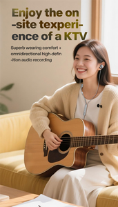 หูฟัง <span class=keywords><strong>P18</strong></span> เสียงดี ASMR แบบใส่ในหู หูฟังบลูทูธสำหรับร้องคาราโอเกะสด ชิป DSP 5.3 สำหรับไลฟ์สดสองโทรศัพท์ แบบ Type-C - Product Image 3