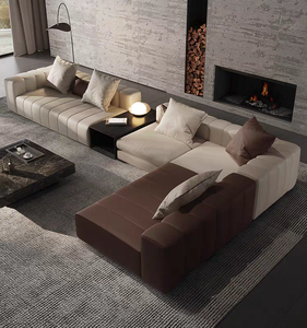 Italian Design Modern Minimalist Genuine Leather <strong>Sofa</strong> <strong>7</strong> <strong>Seat</strong> Corner <strong>Sofa</strong> Luxury Combination <strong>Sofa</strong> Set Furniture Living Room - Product Image 1