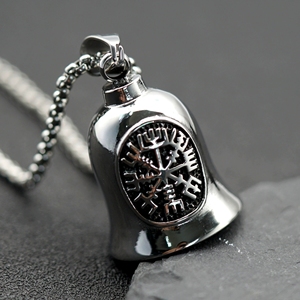 Nouveau Pendentif Moto Rétro Viking Punk en Acier Inoxydable Jésus le Bon Pasteur Portant une Cloche de Gardien - Product Image 3
